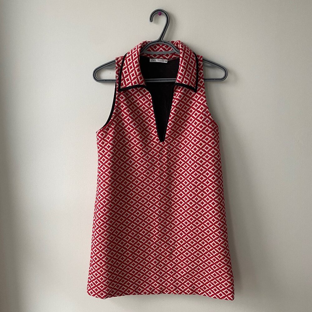Zara Red Jacquard Dress